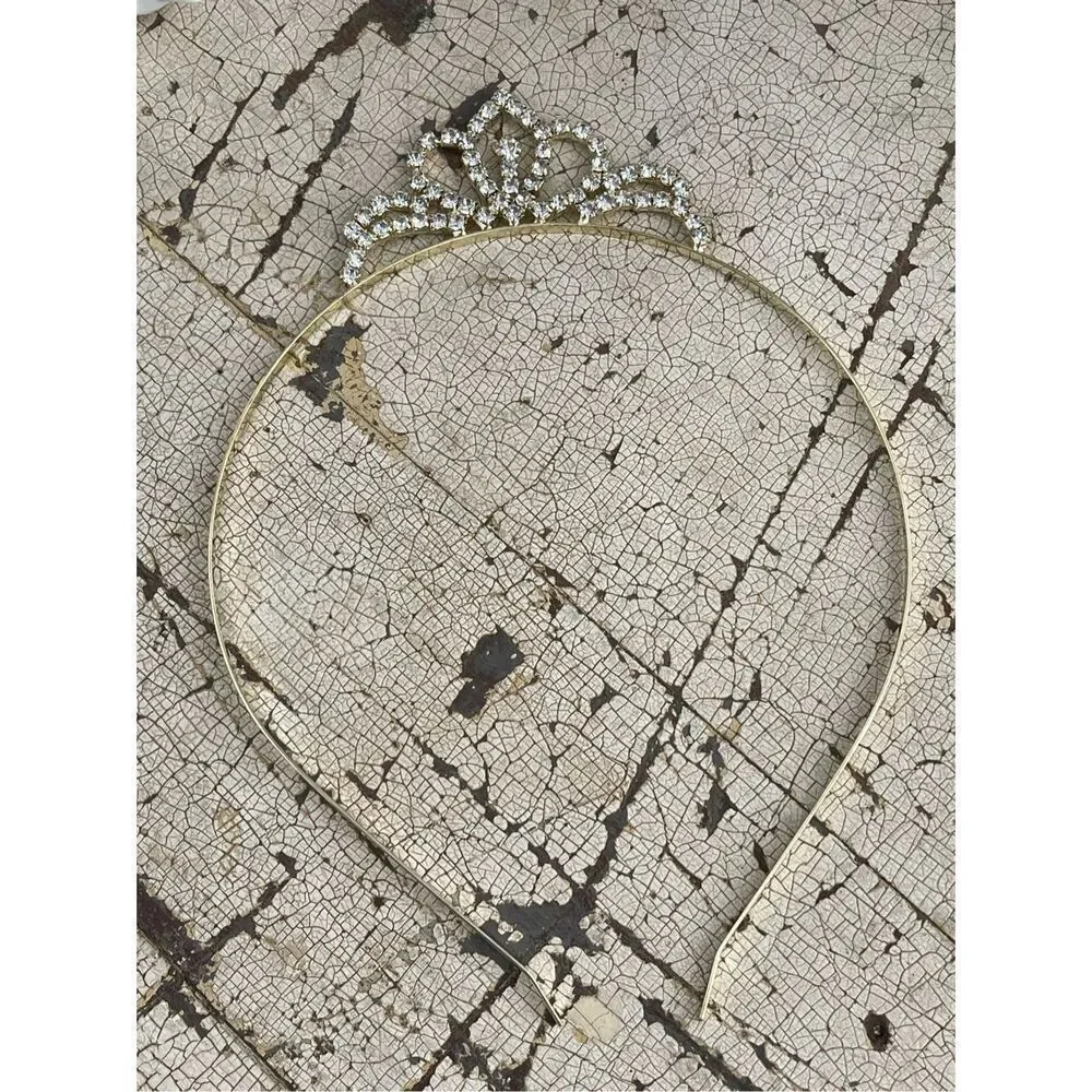Gold colored cut glass tiara. Prom, special event, wedding .
